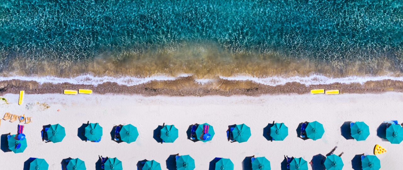 bird's eye view of seashore