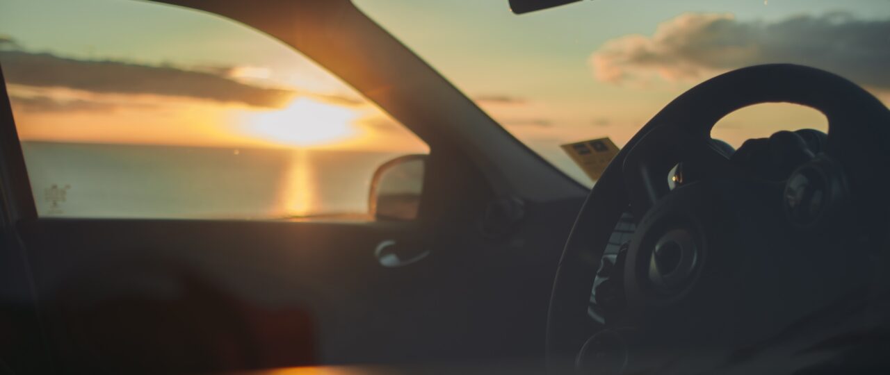black steering wheel