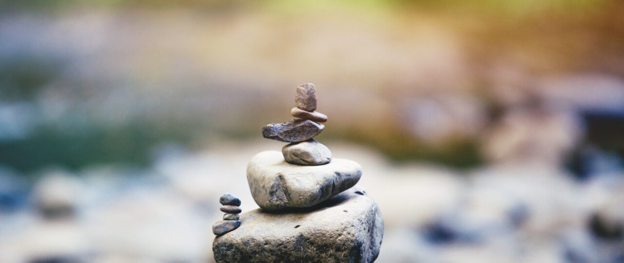 selective focus of gray pile of rack